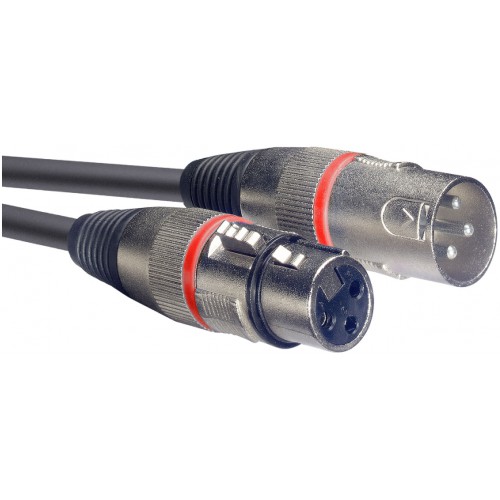 Stagg SMC10 RD, mikrofonní kabel XLR/XLR, 10m, červené kroužky