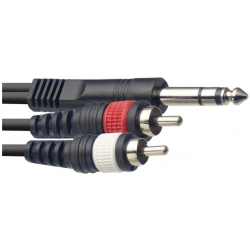 Stagg SYC2/PS2CM E, kabel 1x stereo JACK/2x RCA, 2m