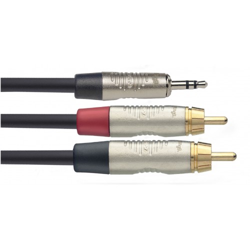 Stagg NYC6/MPS2CMR, kabel 2x RCA/mini JACK, 6m