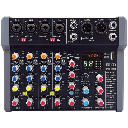 Citronic CMA-8, mixážní pult s DSP FX a BT/USB